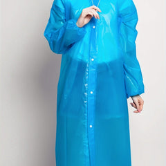 Reusable Adult Rain Poncho Hooded Waterproof Raincoat Women Stay Dry