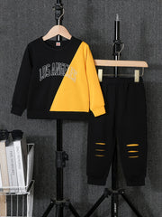 LOS ANGELES Graphic Print Boys Sweatshirt & Sweatpants Set