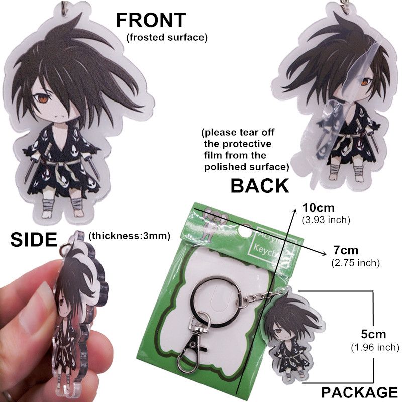 Anime Cartoon Figures Keychain Toys Double Sided Acrylic Keyring