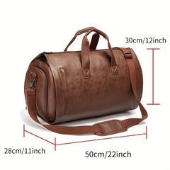 PU Leather Garment Bag For Travel Carry On Suit Carrier Storage Bag