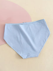 5 Pack Plus Size Casual Panties Set Women's Plus Comfort Solid Mini Bow Ribbed