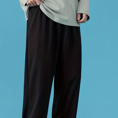 Men's Solid Stretch Sweat Pants with Zipper