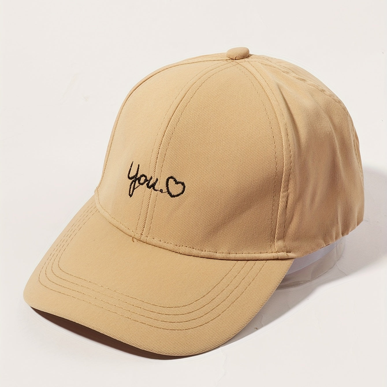 Love You Embroidery Baseball Cap Khaki Sun Hat Adjustable Breathable Dad Hats