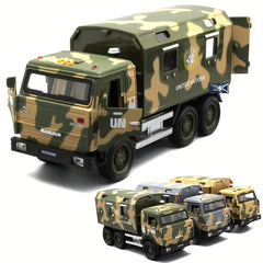 1/32 Military Transport Car Alloy Model With Sound And Light Toy