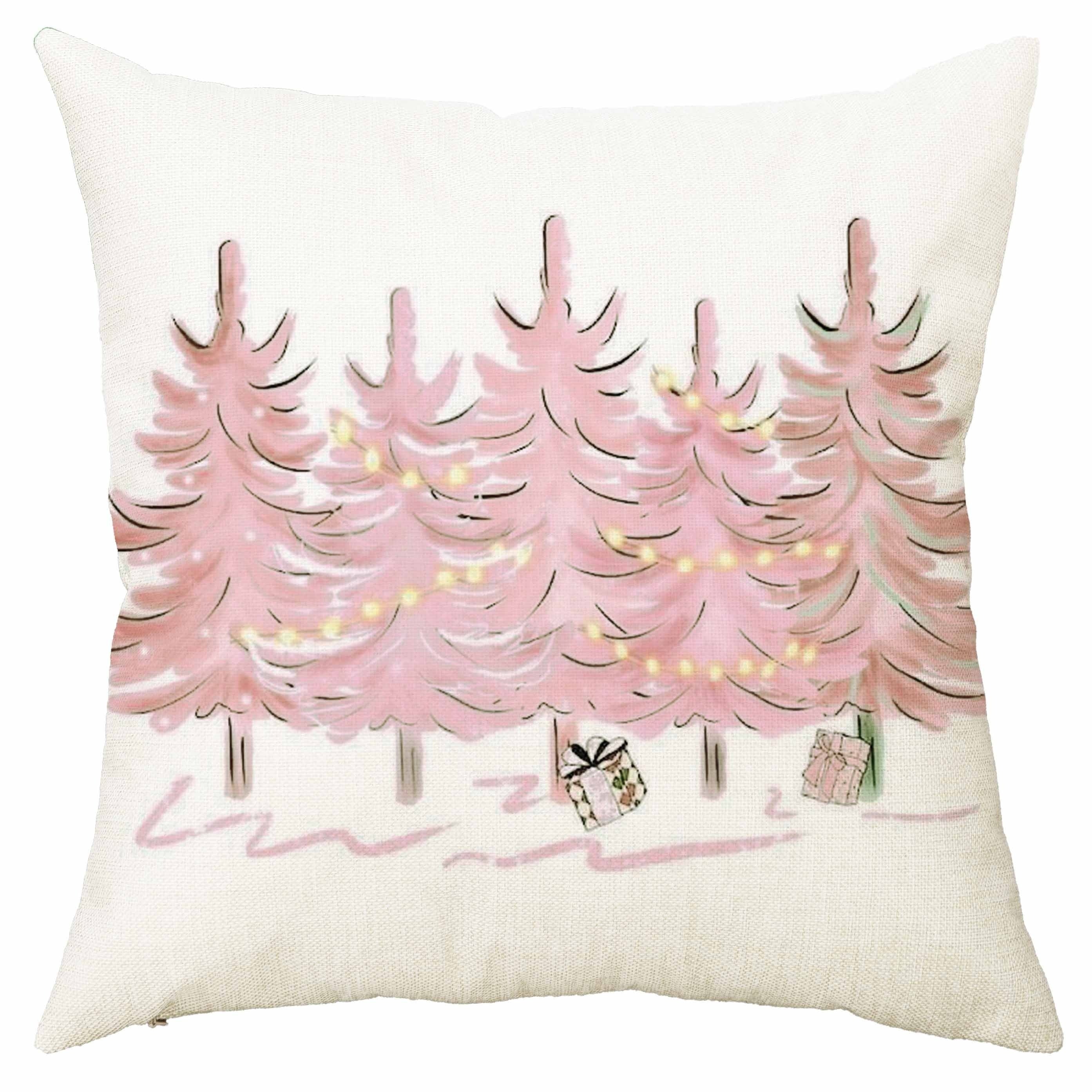 Christmas Linen Blend Pillowcases Set - Office Bedroom Farmhouse Decor