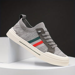 Men's Lace Up Knit Sneakers - Breathable, Assorted Colors