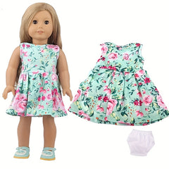 18 Inch Doll Skirt Set with Dress and Underwear