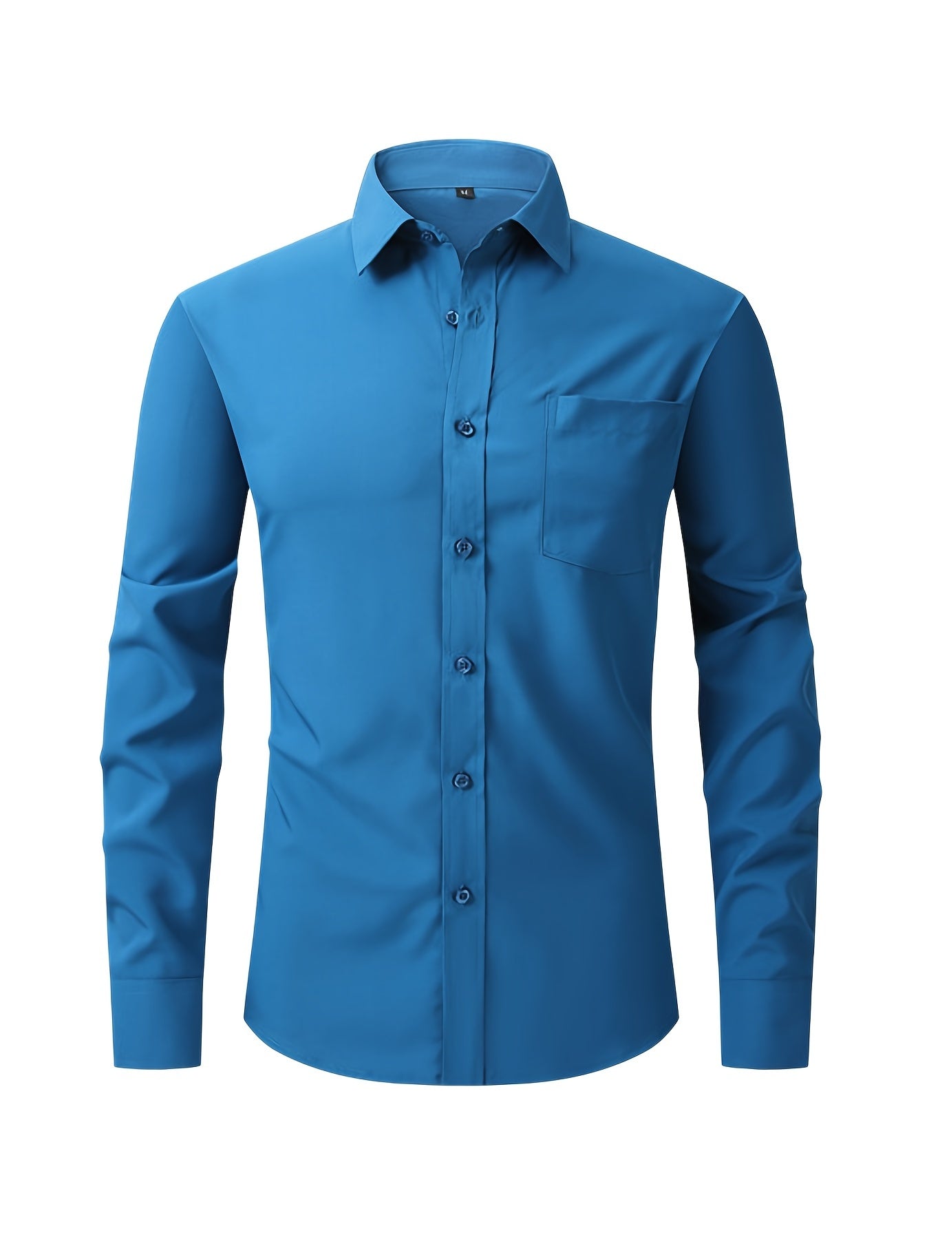 Men's Turndown Collar Shirt with Chest Pocket