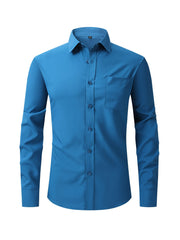 Men's Turndown Collar Shirt with Chest Pocket