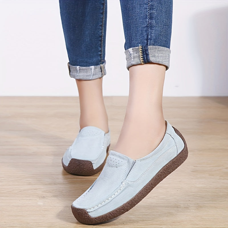 Women's Round Toe Slip-On Loafers Walking Shoes