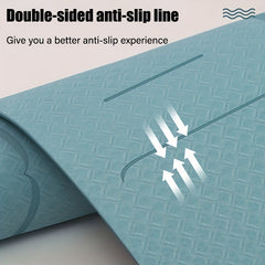 Non Slip TPE Yoga Mat with Body Guide Line