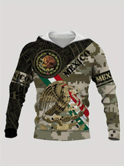 Men's Eagle Pattern Hooded Sweatshirt Street Style Sports Hoodie