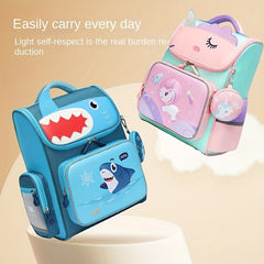 Kids 3D Cartoon Backpack Spine Protection Waterproof Backpack