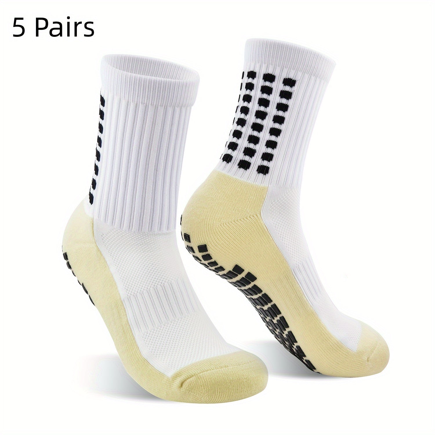 Men's Mid Crew Sport Socks Non Slip Shock Absorption Athletic Socks