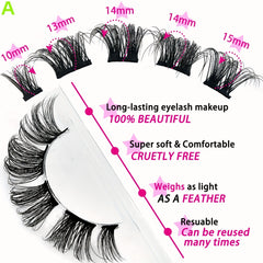 10 Pairs Segmented Cat Eye False Eyelashes