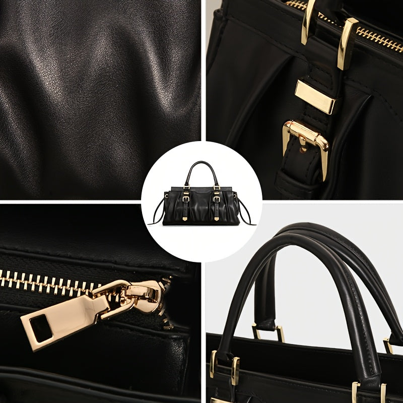 Cobbler Women's Tote Bag with Golden Tone Hardware