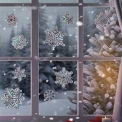 Colorful Snowflake Christmas Tree Snowman Window Stickers