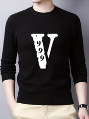 Men's V-Neck Knitted Sweater for Fall Winter