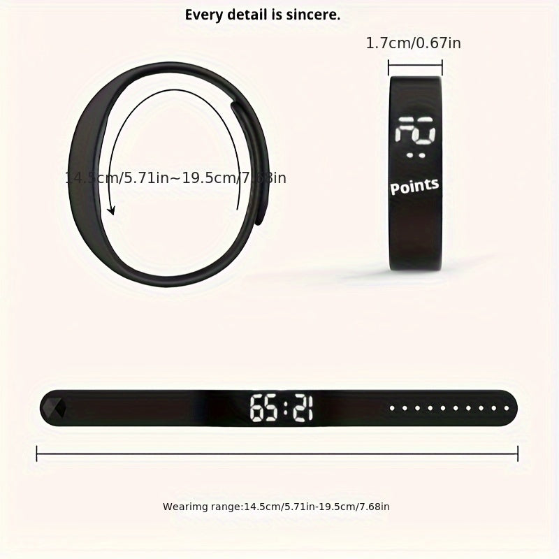 Outdoor Sport Electronic Watch USB Direct Plug-In Silicone Strap Alarm Vibration