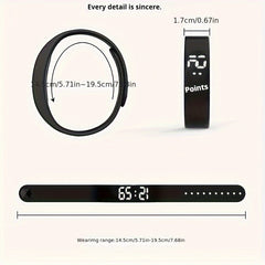 Outdoor Sport Electronic Watch USB Direct Plug-In Silicone Strap Alarm Vibration