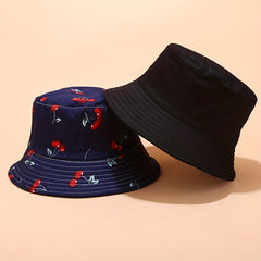 Fruit Print Cartoon Bucket Hat Reversible Basin Fisherman Cap