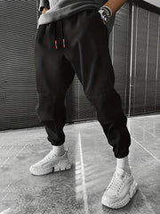 Men's Solid Drawstring Sweatpants Loose Fit Casual Joggers