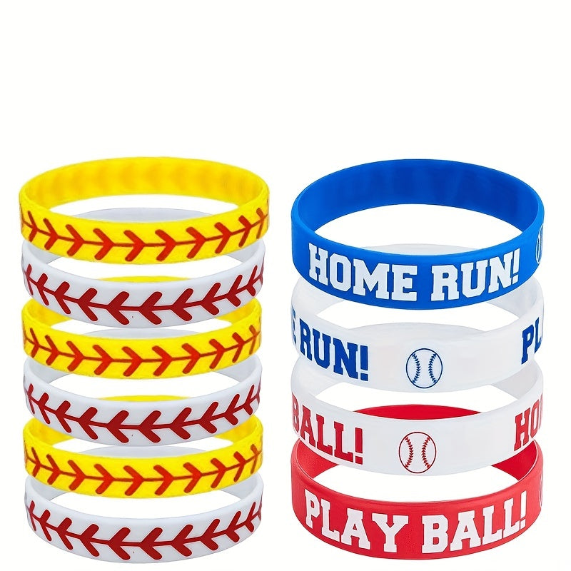 Softball Pattern Silicone Bracelet for Sports Fans & Players