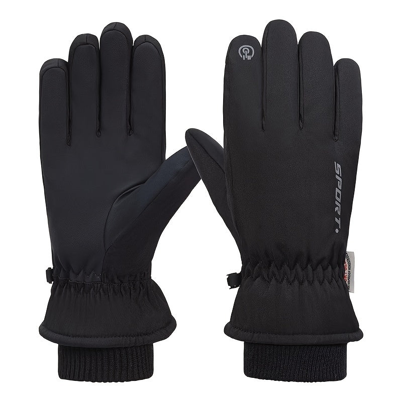 Fleece Lined Warm Keeping Sports Gloves for Winter Outdoors