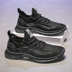Men's Slip-on Sneakers with Shoelaces Breathable Lightweight Athletic Shoes