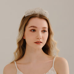 Vintage Bridal Glitter Tiara Crown Wedding Bride