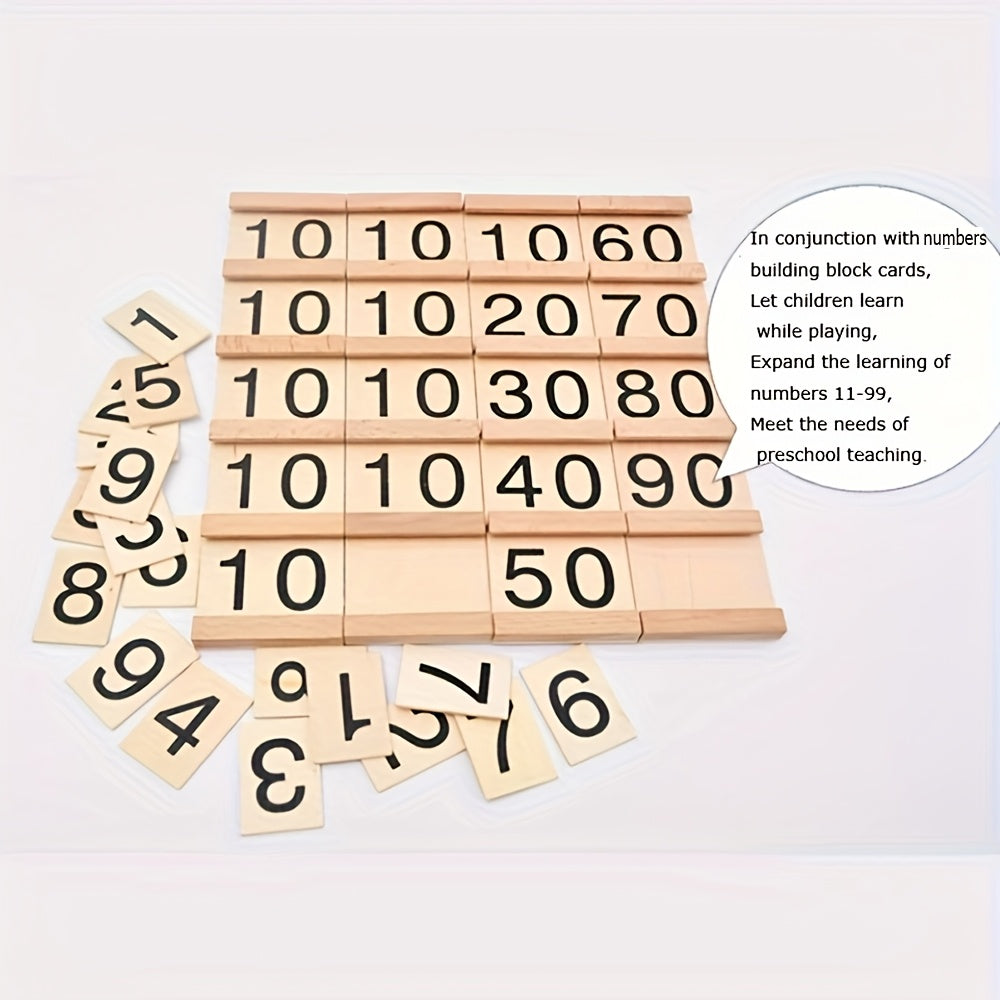 Numbers 1-99 Wooden Card Puzzle Toys