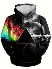 Colorful Light Print Hoodie for Men Winter Clothing