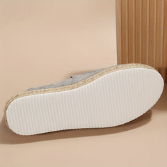 Women's Solid Flat Loafers Slip On Espadrille Shoes Lightweight & Comfortable