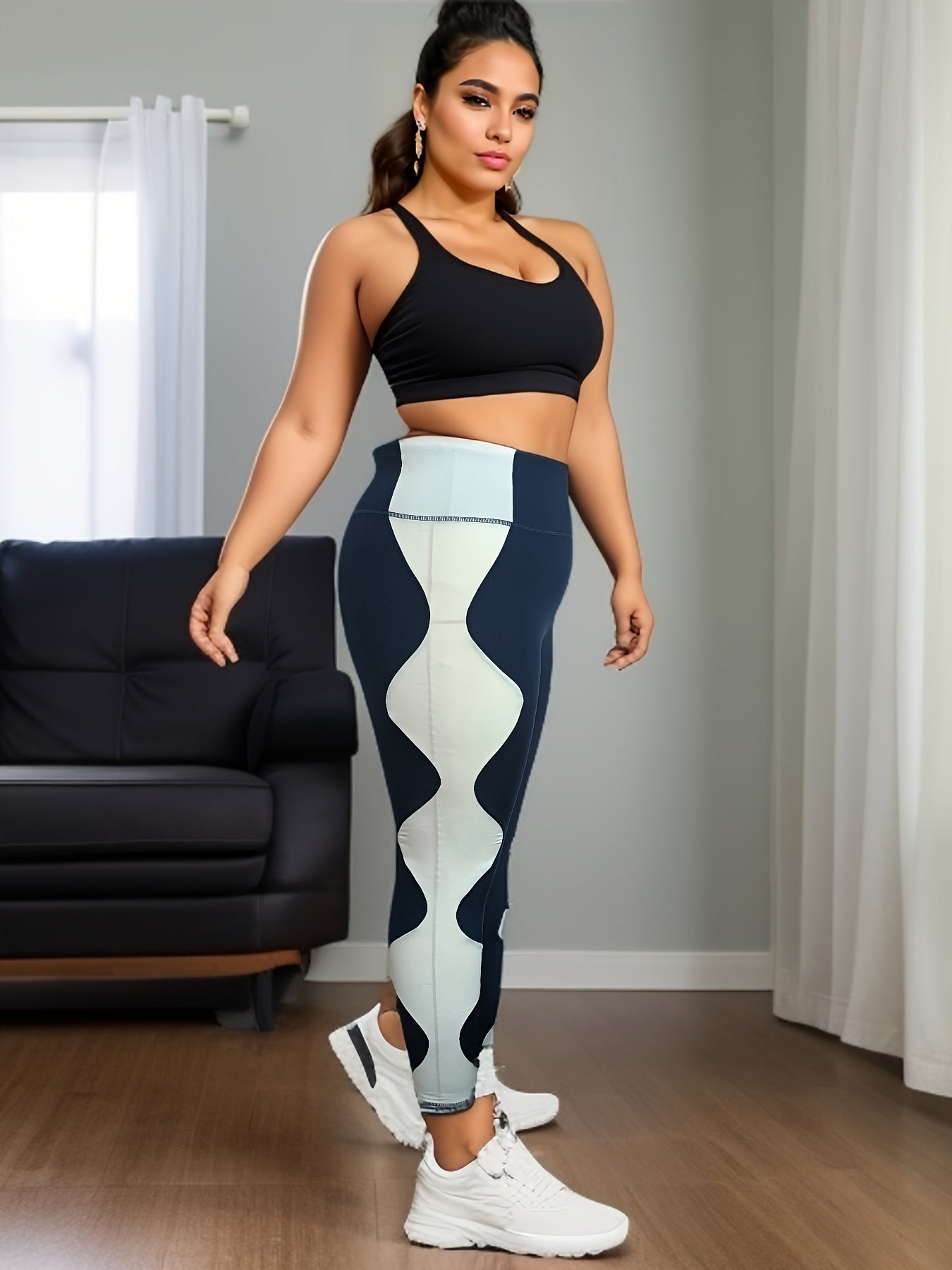 Colorblock Tummy Control Yoga Leggings