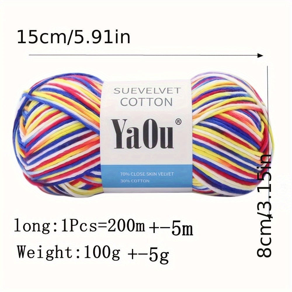 8 Strand Gradient Wool Yarn Colorful Medium Thick DIY Crochet Knit Sweater 100g