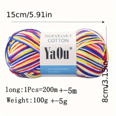 8 Strand Gradient Wool Yarn Colorful Medium Thick DIY Crochet Knit Sweater 100g