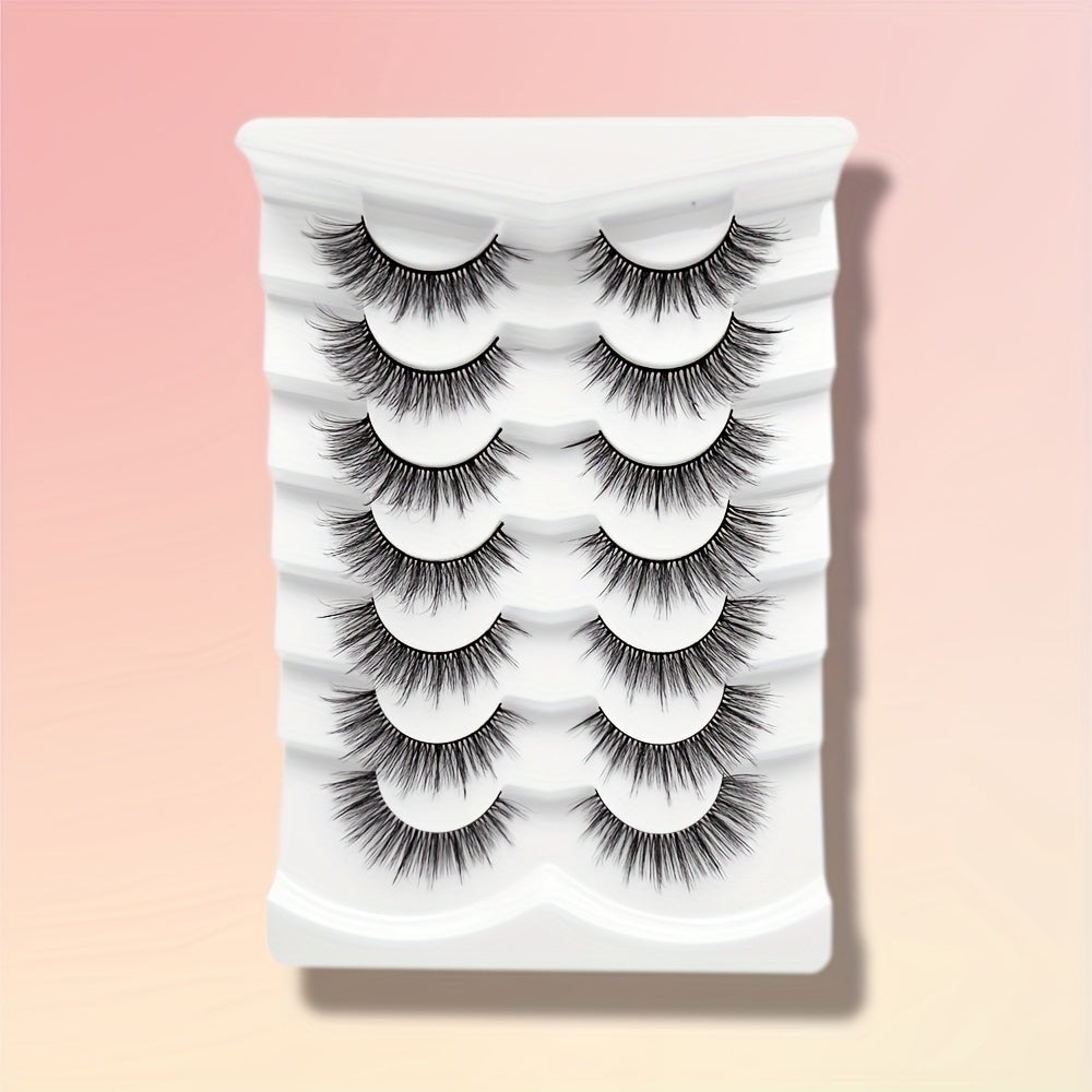 7 Pairs Fluffy 3D Silk False Eyelashes Natural Look