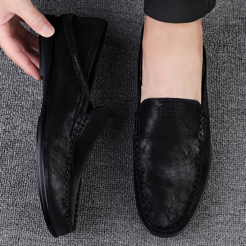 Men's Leather Loafer Shoes Casual Slip On Lightweight Moccasin