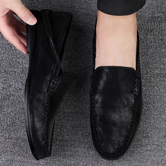 Men's Leather Loafer Shoes Casual Slip On Lightweight Moccasin