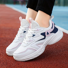 Lightweight Faux Leather Sneakers Non Slip Running Shoes