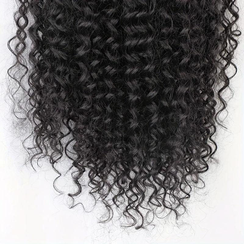 Kinky Curly Human Hair Ponytail Extension 20-32-71-12 cm Natural