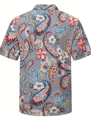 Paisley Pattern Hawaiian Shirt Men's Casual Allover Print