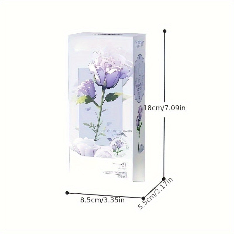 DIY Building Blocks Rose Flower Desktop Decoration ABS Material