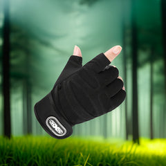 1pair Fingerless Gloves Breathable Non-slip Half Finger Gloves for Weightlifting