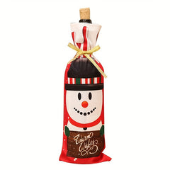 Christmas Wine Bottle Bag Santa Snowman Deer Red Wine Set