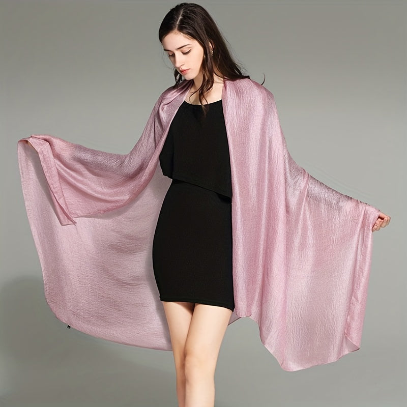 Womens XL Bright Silky Scarf Soft Shawl for Bridal Evening Party