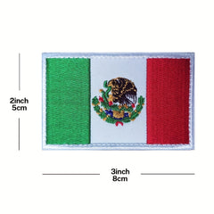 2 PCS Mexico Flag Patch Embroidered Tactical Morale Patch