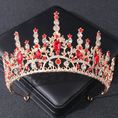Baroque Crystal Golden Metal Bridal Crown Tiara Wedding Bridal Tiara