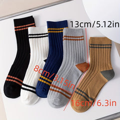6 Pairs Men's Crew Socks Breathable Sport Socks