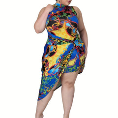 Dress Women's Plus Floral Print Layered Tank Dress